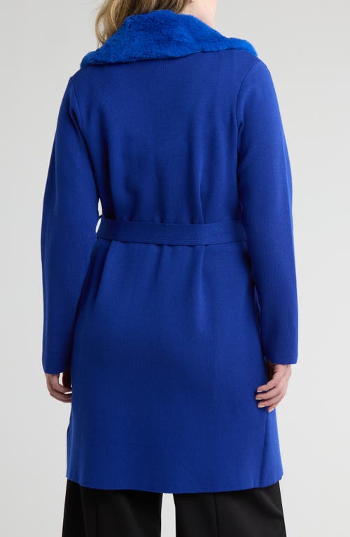 By Design Dallas Faux Fur Trimmed Coat In Surf The Web