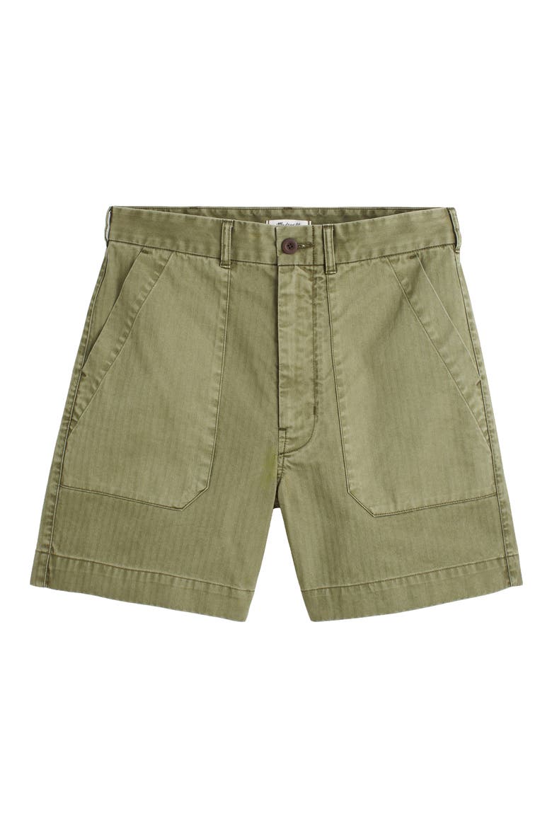 Herringbone Twill Fatigue Shorts, Alternate, color, FATIGUE