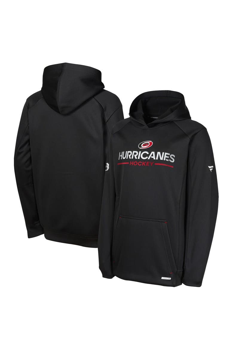 Youth Fanatics Black Carolina Hurricanes Authentic Pro Rink Raglan Hoodie, Alternate, color, Black