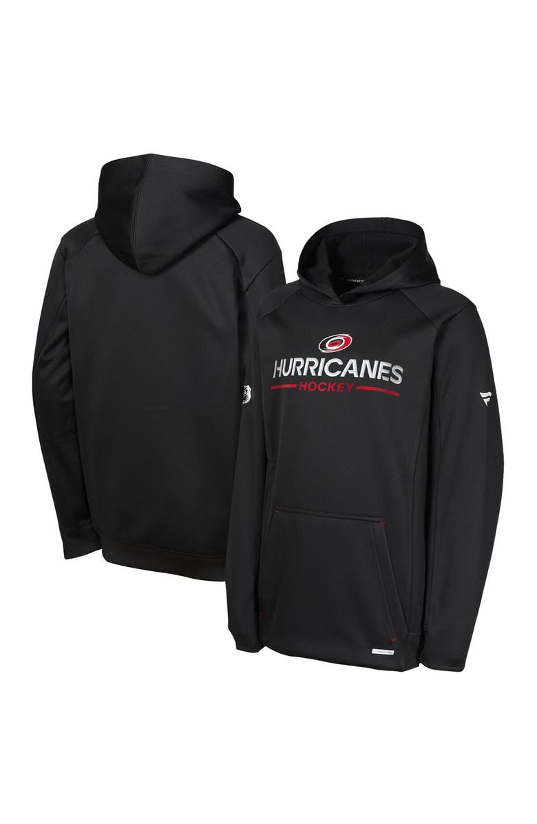FANATICS Youth Fanatics Black Carolina Hurricanes Authentic Pro Rink Raglan Hoodie, Alternate, color, Black