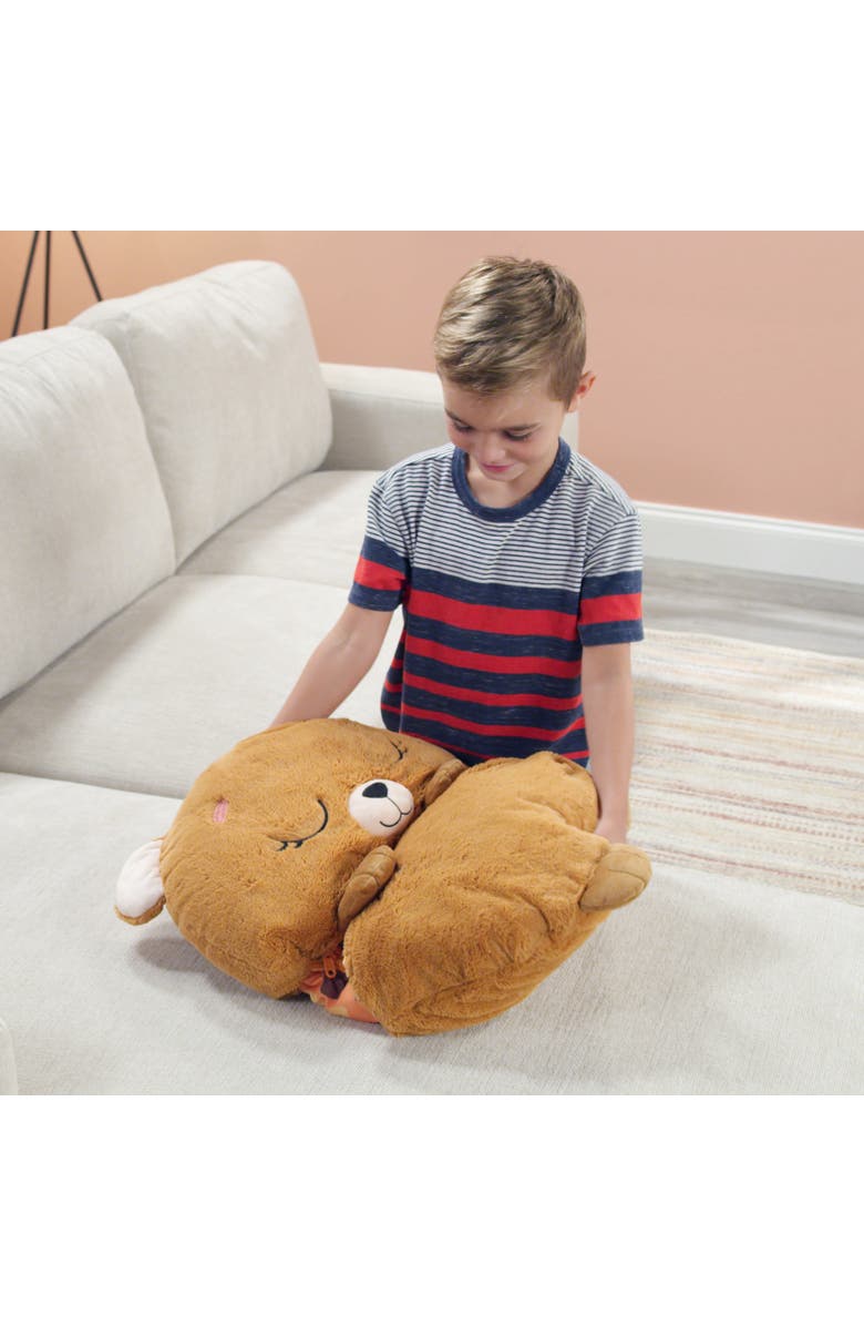 Happy Nappers Pillow & Sleepy Sack, Large Benny The Brown Bear 7+, Alternate, color, Brown