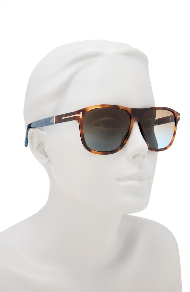TOM FORD 58mm Square Sunglasses, Alternate, color, Blonde Havana / Gradient Brown