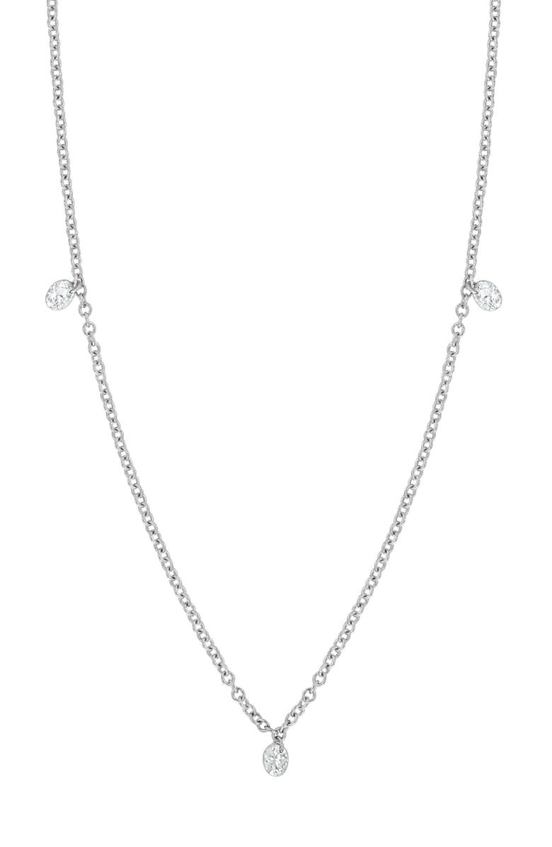 Bony Levy Monaco Diamond Station Necklace, Main, color, 18K White Gold