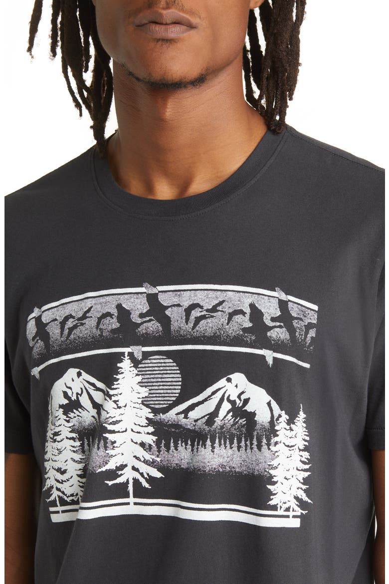 Men's Evergreen Crewneck Graphic Tee, Alternate, color, V BLACK