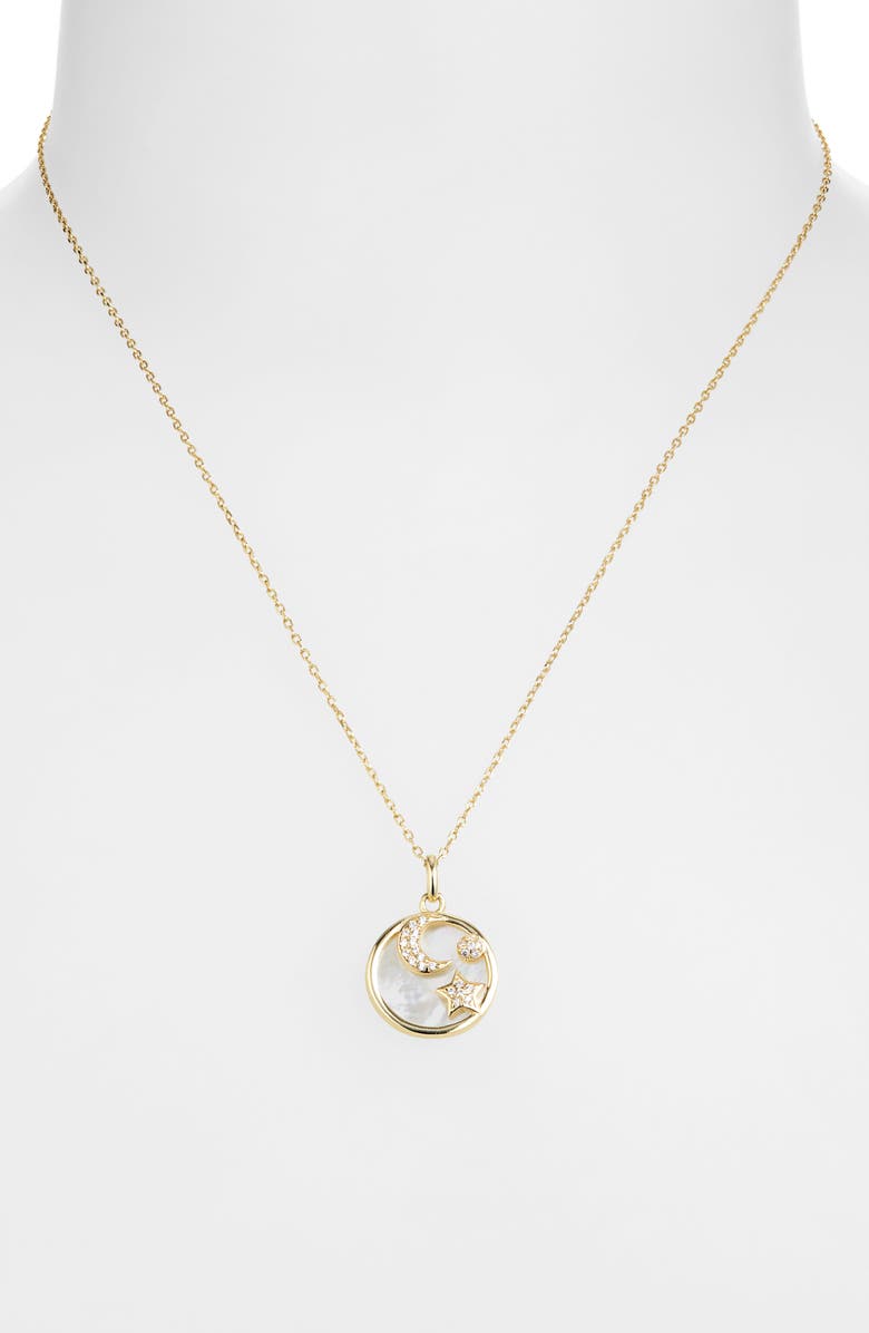 Argento Vivo Sterling Silver Starry Night Mother of Pearl Pendant Necklace, Alternate, color, 