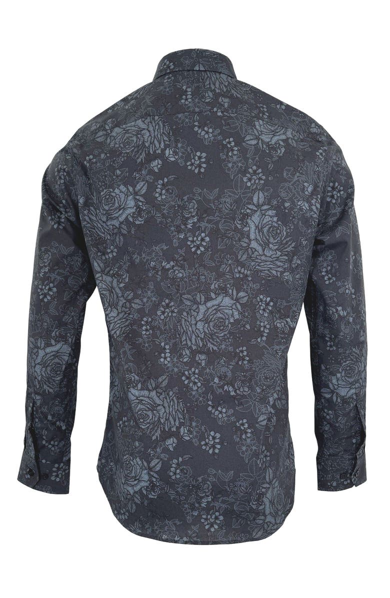 Lords of Harlech Nicoli Button-Up Shirt, Alternate, color, Roma Floral Charcoal