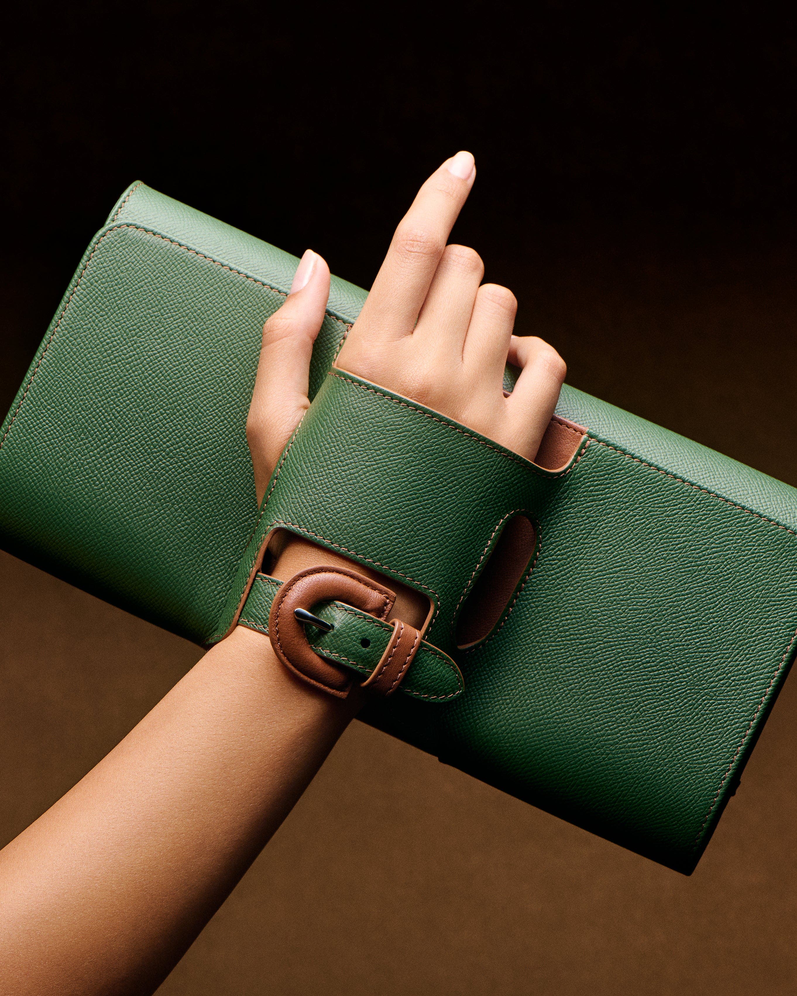 PERRIN PARIS La Parisienne Clutch, Alternate, color, Black | Caramel