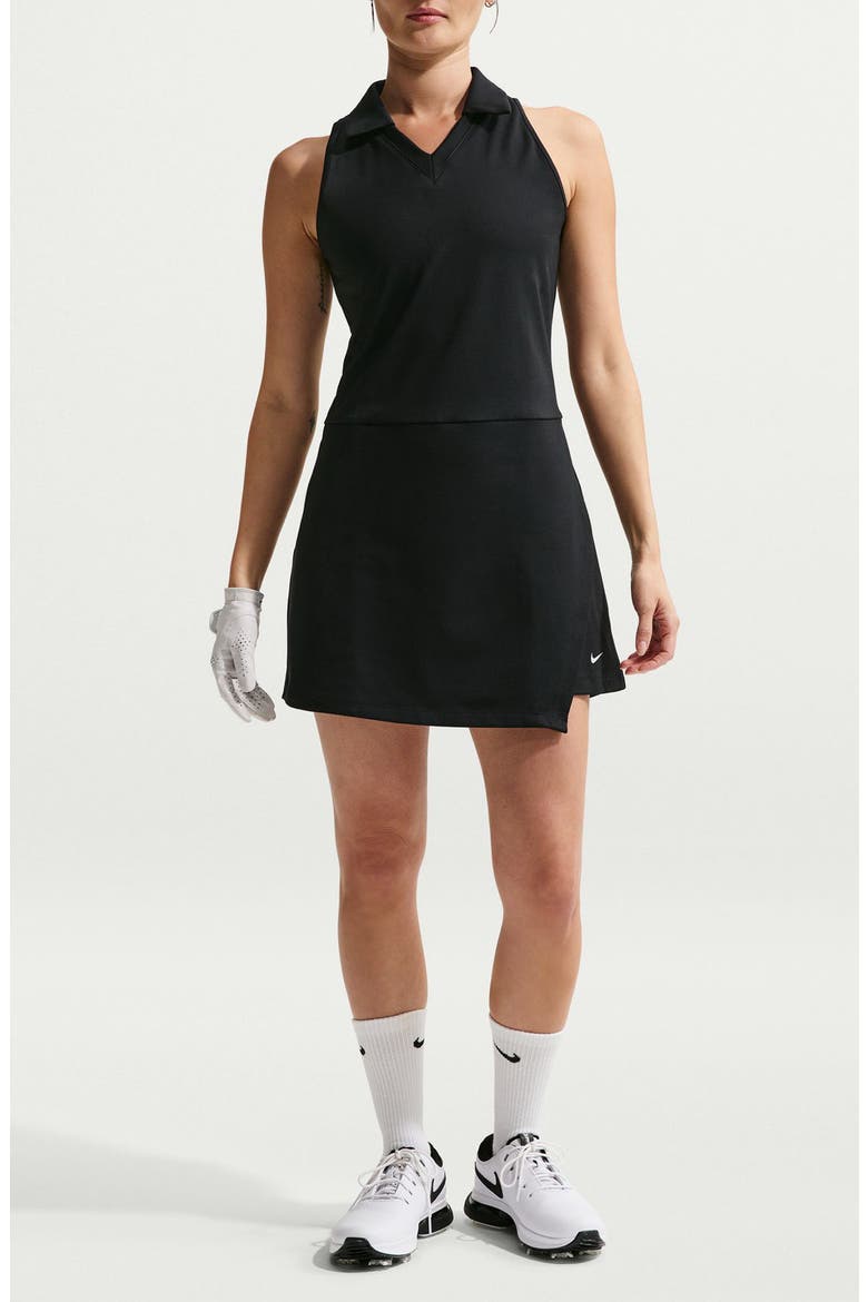 Golf Club Dri-FIT Sleeveless Dress, Main, color, BLACK/SAIL