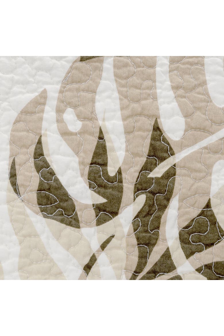 Silhouette Palm Cotton Quilt Set  - Reversible and Machine Washable, Alternate, color, Brown