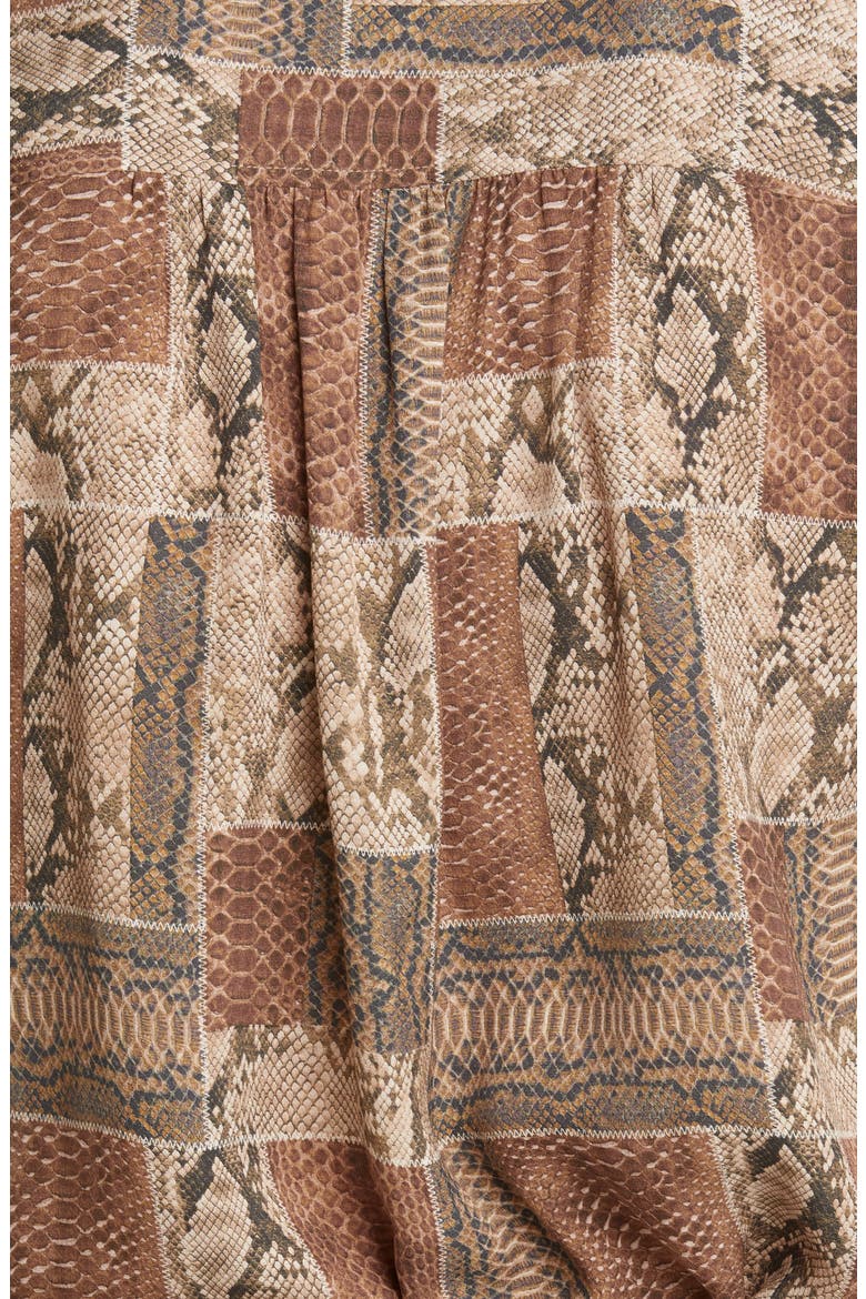 Willa Snake Print Silk Blouse, Alternate, color, SEPIA MULTI