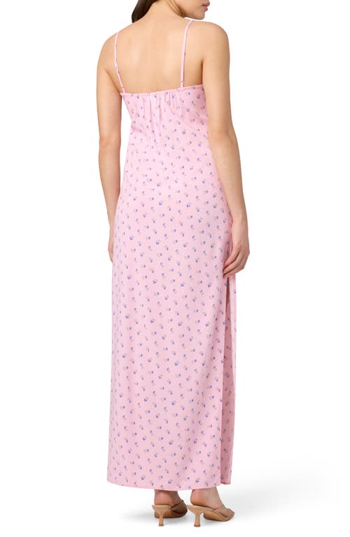 Florence By Mills Slit Maxi Slipdress In Pink Floral