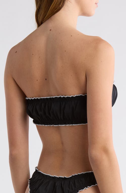 Pacsun Arriety Shirred Bandeau Bikini Top In Gray