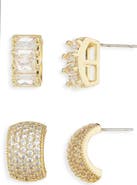Cara Set of 2 Cubic Zirconia Button Stud Earrings