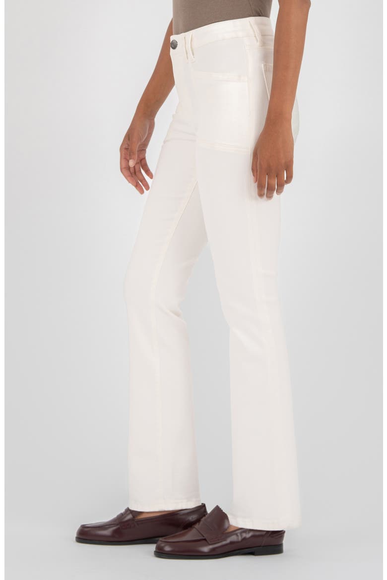 Kelsey Inset Pocket Ankle Flare Jeans, Alternate, color, CREAM