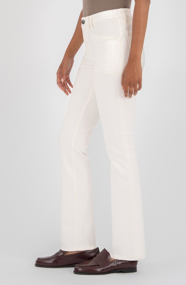 KUT from the Kloth Kelsey Inset Pocket Ankle Flare Jeans, Alternate, color, Cream