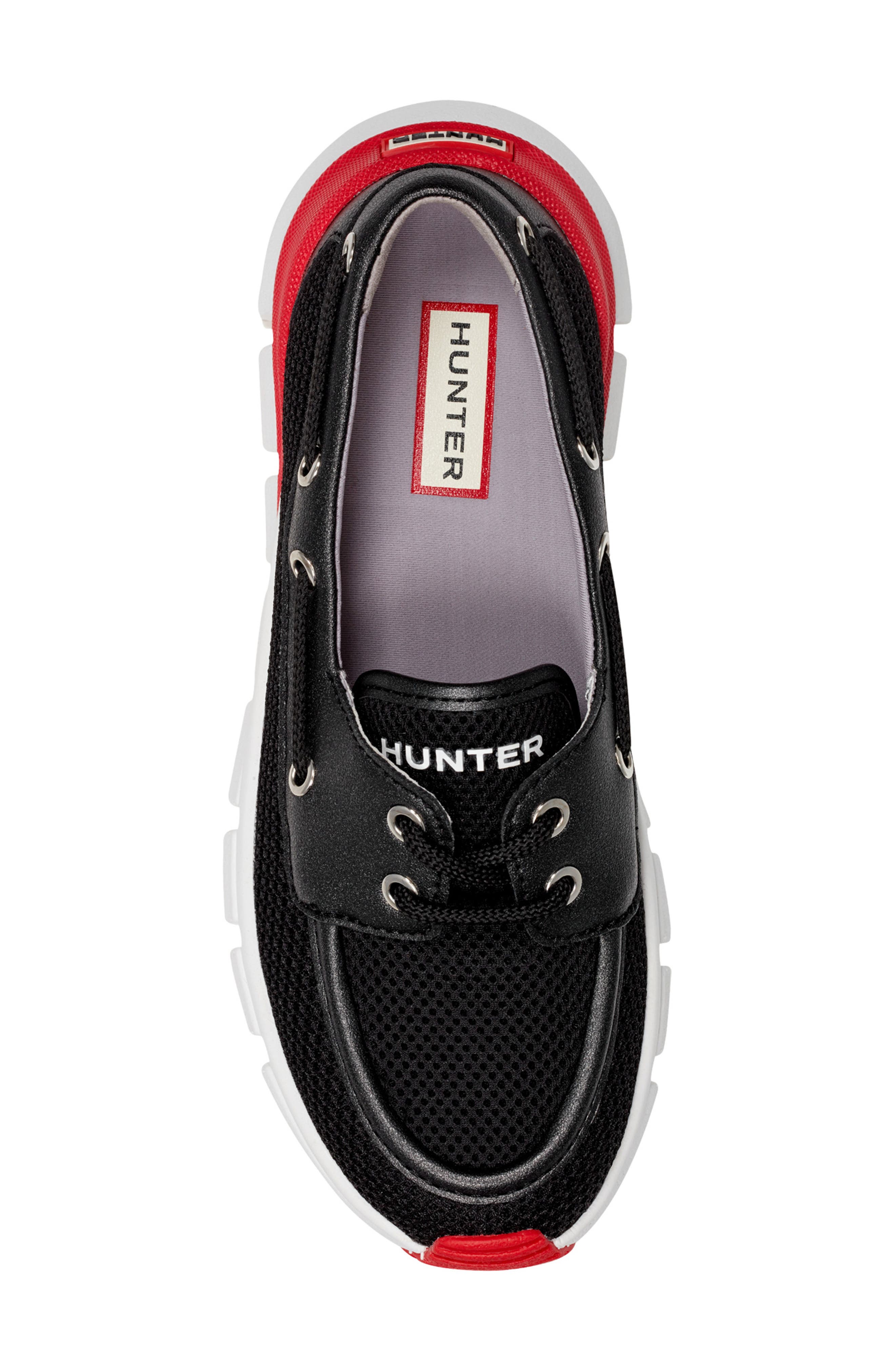 Hunter Sasa Boat Shoe, Alternate, color, Black