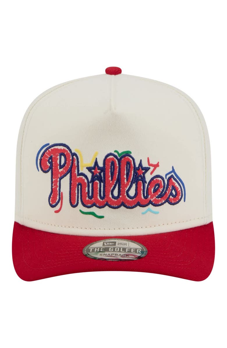 New Era Men's New Era  White Philadelphia Phillies Team Scribble Golfer Adjustable Hat, Alternate, color, 