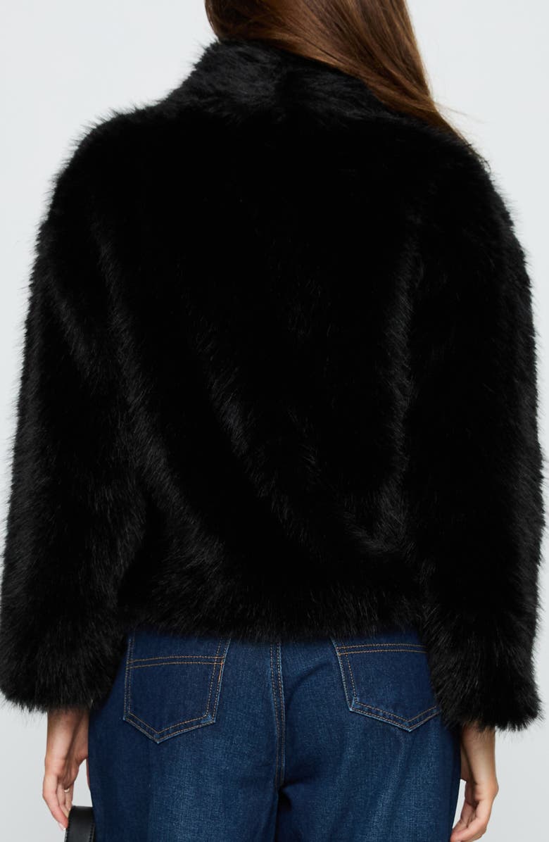 Princess Polly Wayland Faux Fur Jacket, Alternate, color, Black