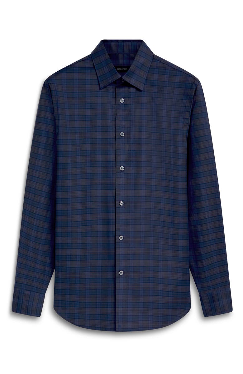 Bugatchi Karl Plaid Stretch Cotton Button-Up Shirt, Alternate, color,