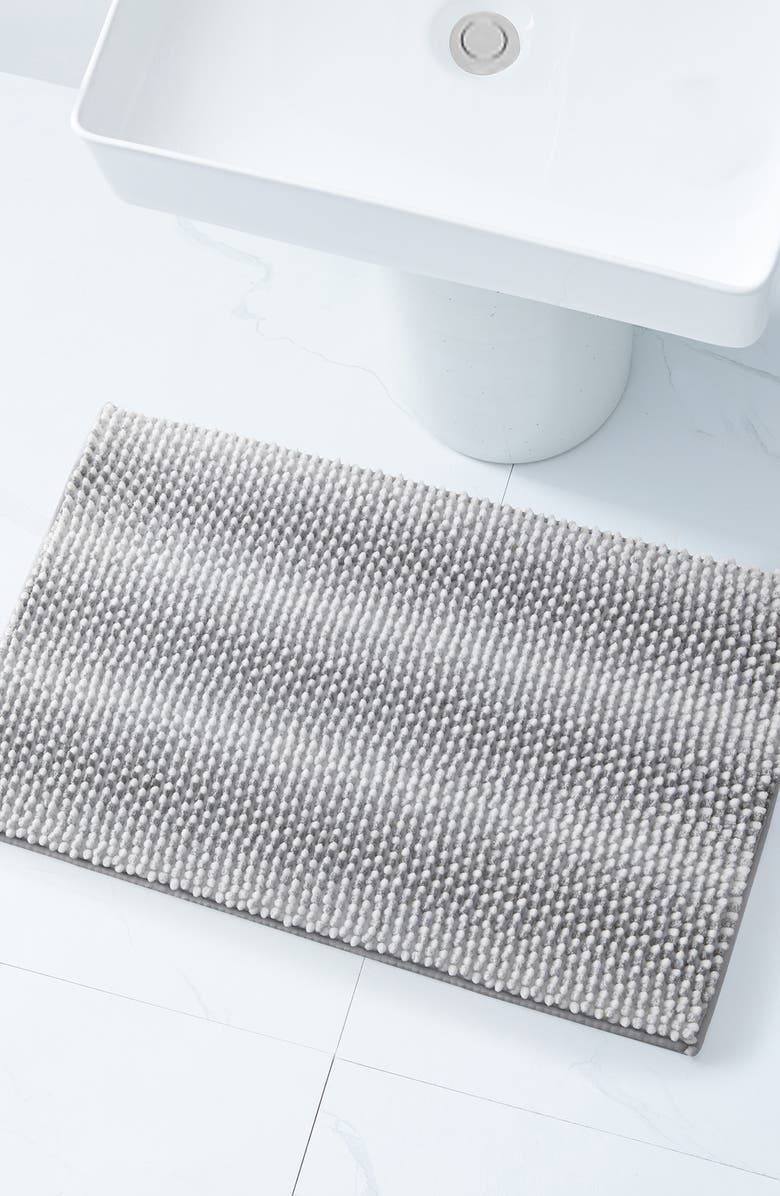 VCNY HOME Heathered Stripe Memory Foam Bath Rug, Alternate, color, Grey