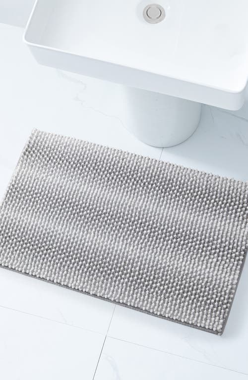 Vcny Home Heathered Stripe Memory Foam Bath Rug In Grey