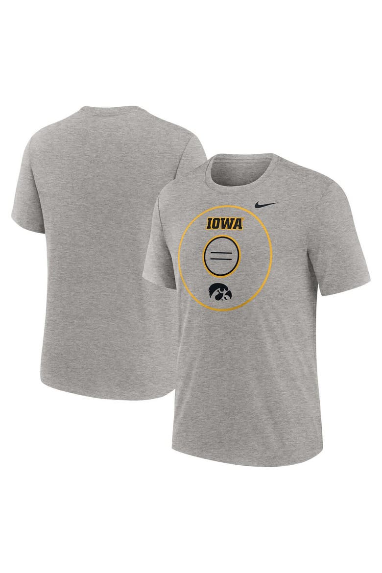 Men's Nike Heather Gray Iowa Hawkeyes Campus Local Tri-Blend T-Shirt, Alternate, color, Heather Gray