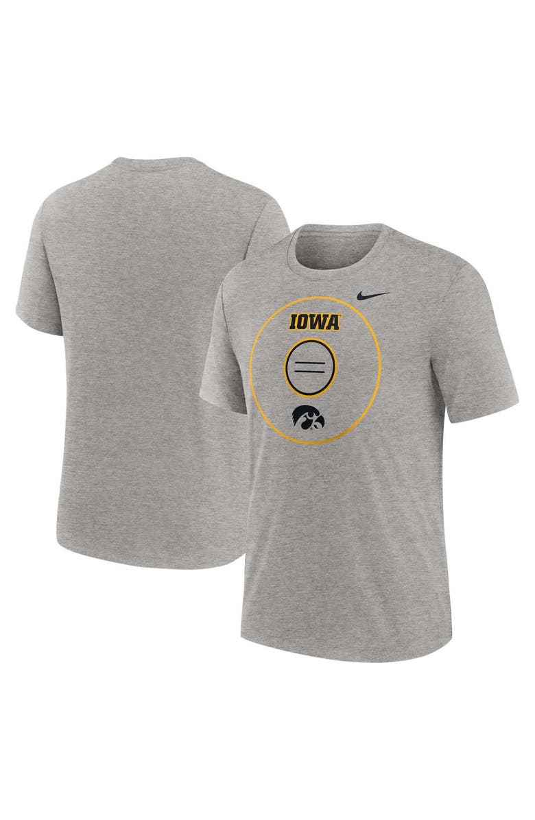 Nike Men's Nike Heather Gray Iowa Hawkeyes Campus Local Tri-Blend T-Shirt, Alternate, color, Heather Gray