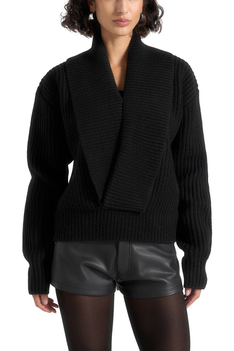 Azra Plunge Knit Jumper, Alternate, color, Black