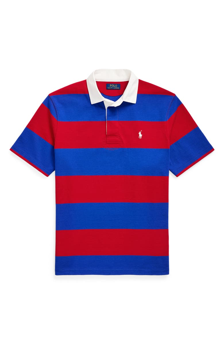 Polo Ralph Lauren Stripe Rugby Shirt, Alternate, color, Red/ Sapphire Star