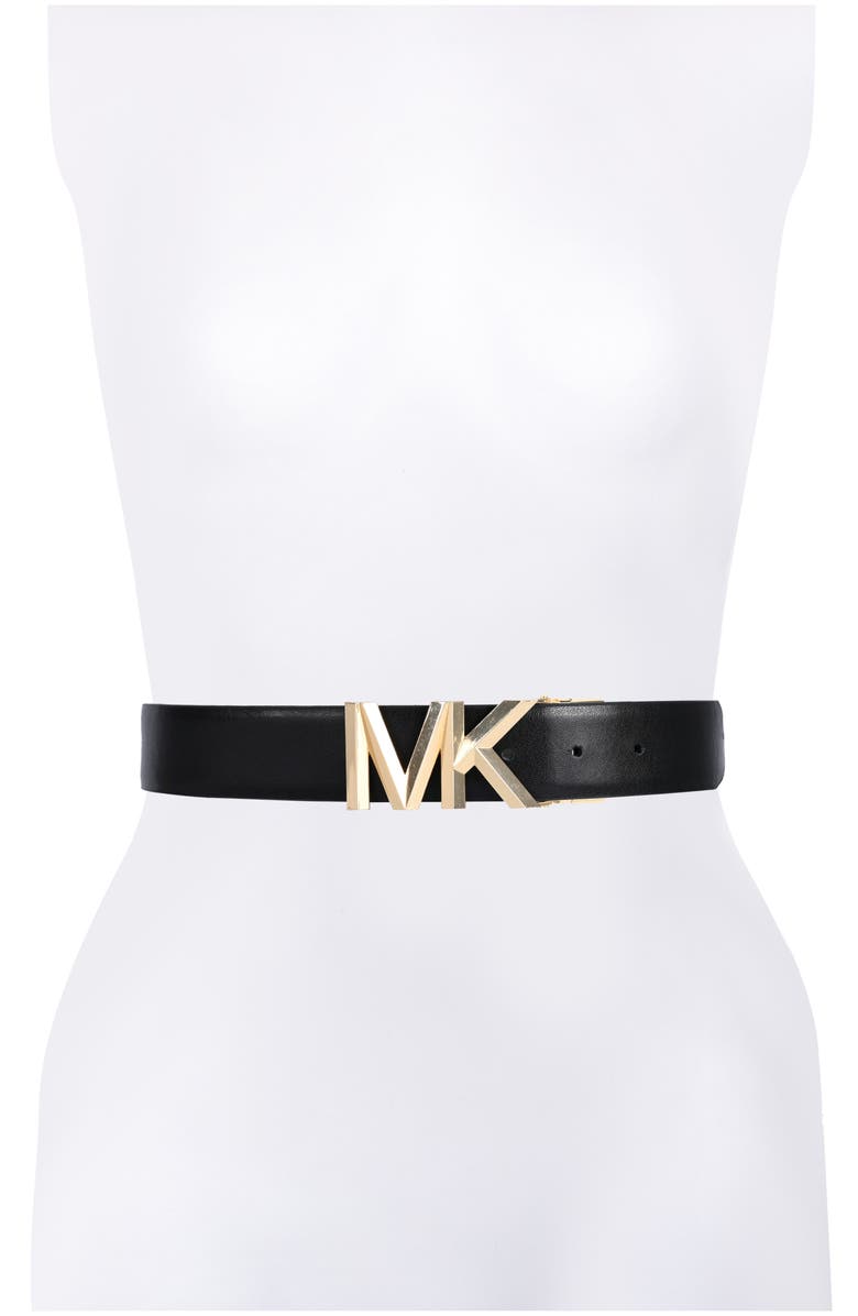 MICHAEL Michael Kors Monogram Reversible Leather Belt, Alternate, color,
