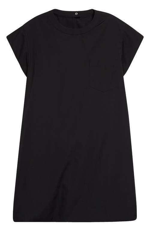 Shop Sacai Cap Sleeve Side Zip Poplin Top In Black