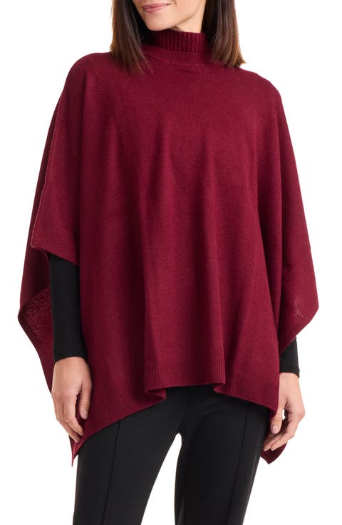 Turtleneck Wool & Cashmere Poncho