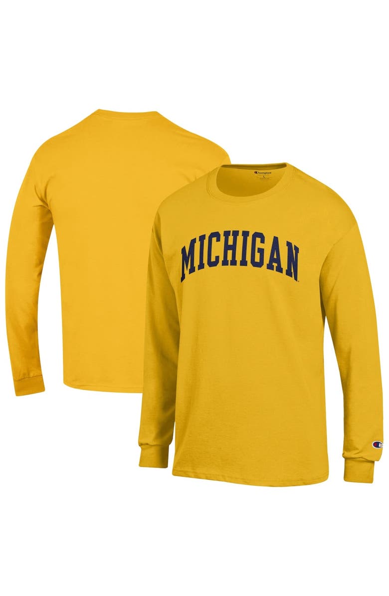 Champion Men's Champion Maize Michigan Wolverines Basic Arch Long Sleeve T-Shirt, Alternate, color, Maize
