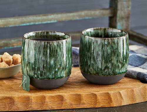 Tag Hot Cold Stoneware Stmless Mug Ceramic Drinkware Green In Green