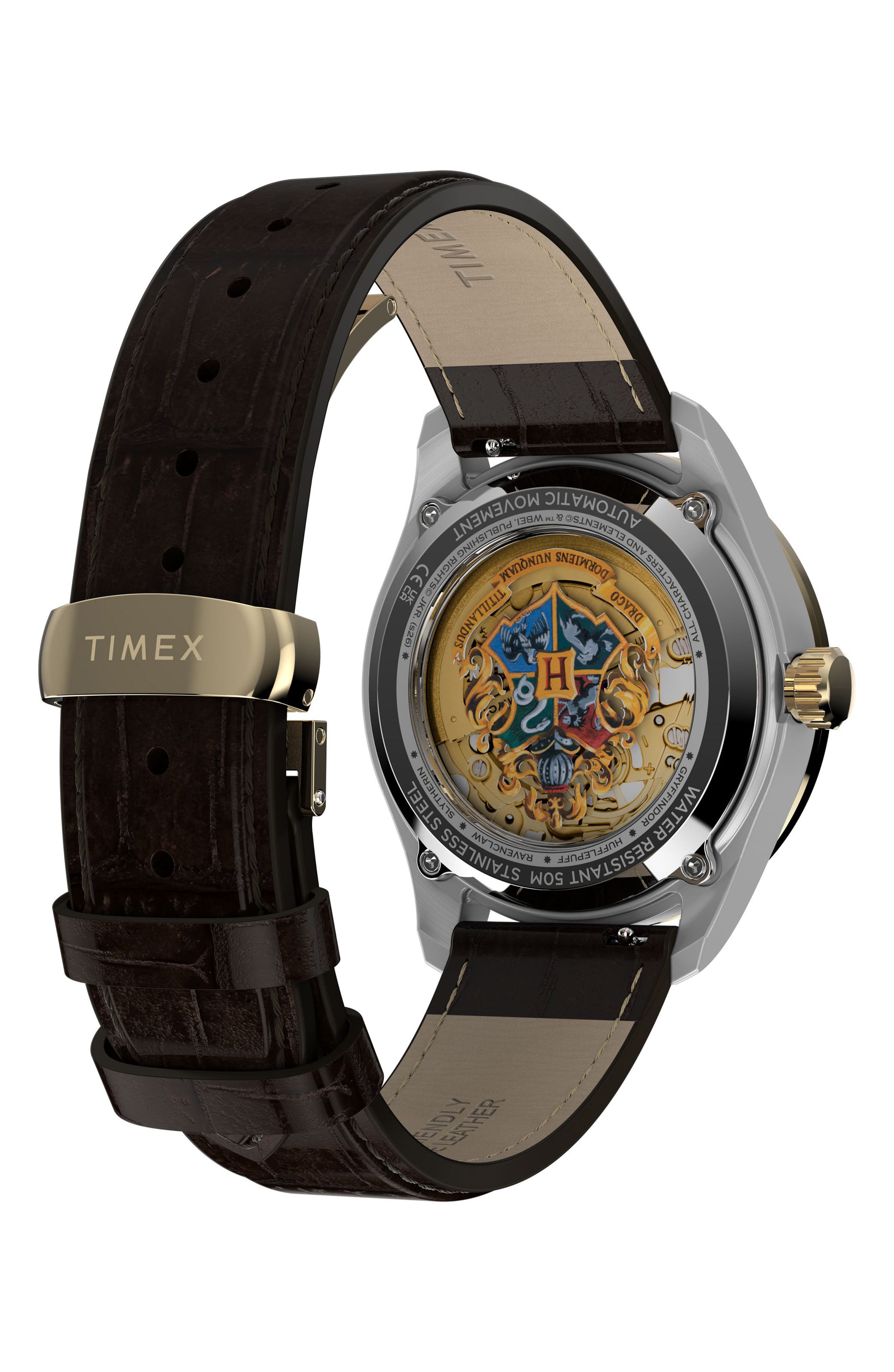 Harry Potter x Timex Waterbury Skeleton Automatic 39mm Leather