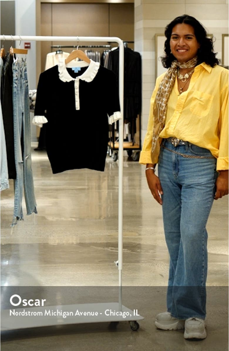 Contrast Trim Short Sleeve Polo Sweater, sales video thumbnail