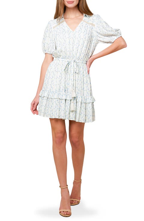 Floral Puff Sleeve Fit & Flare Minidress