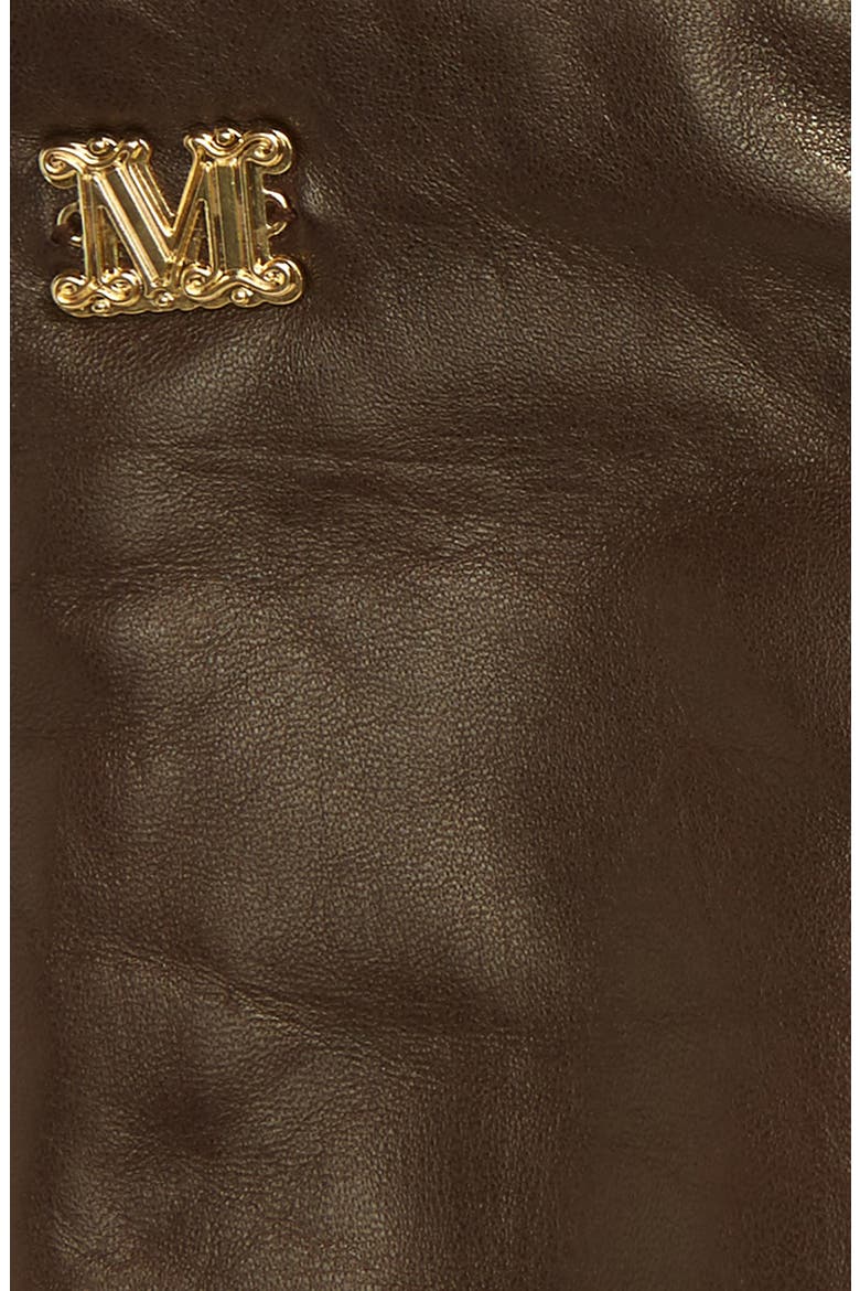 Logo Hardware Leather Gloves, Alternate, color, DARK BROWN