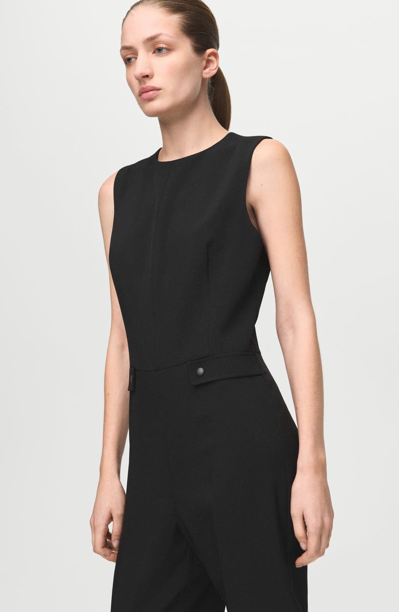 MANGO Sleeveless Stretch Jumpsuit, Alternate, color, Black