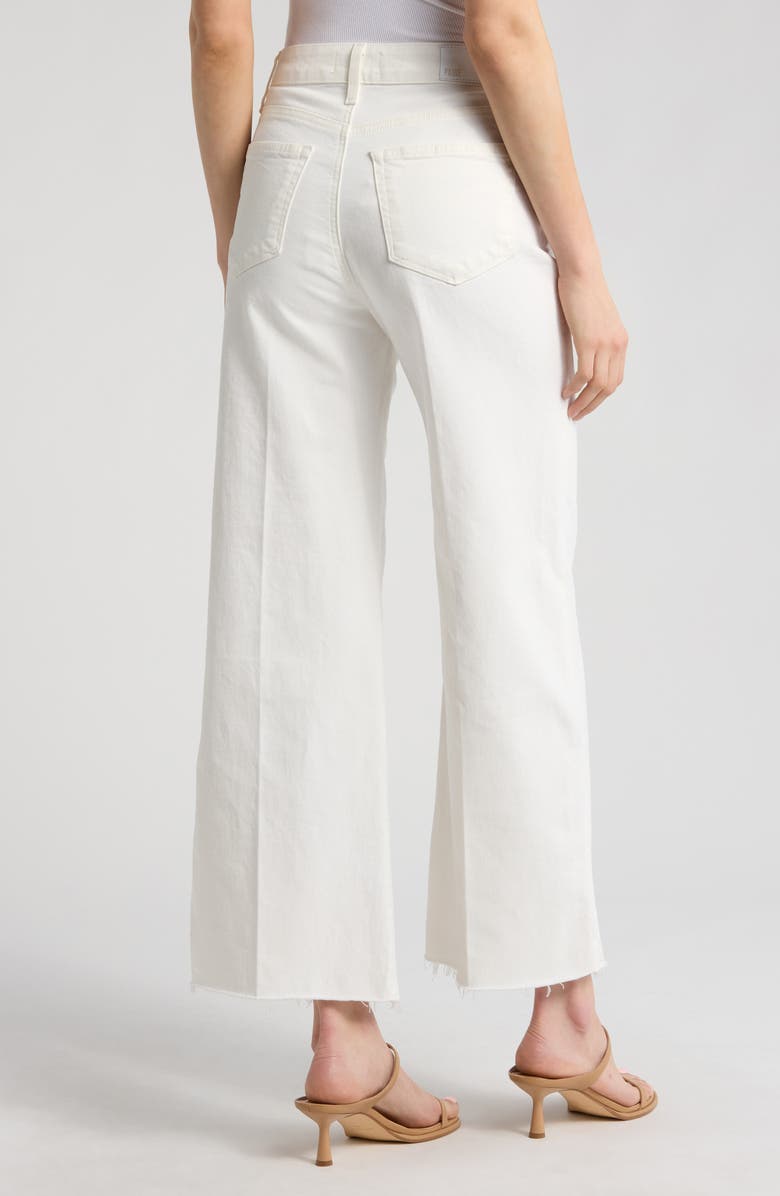 PAIGE Anessa High Waist Raw Hem Wide Leg Jeans, Alternate, color, Tonal Ecru