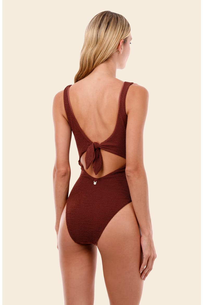 Barn Textured Wave Cutout One-Piece Swimsuit, Alternate, color, TEXTURED WAVE BARN RED