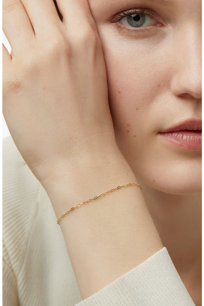Gold Chain Bracelet - Gold Paperclip Bracelet, Alternate, color, Gold