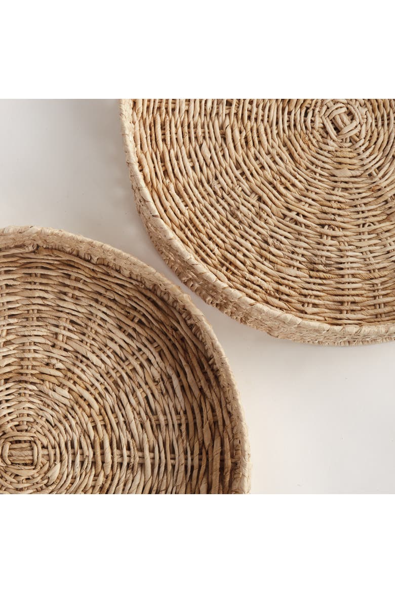 Juliet Abaca Round Trays, Set of 2, Alternate, color, Brown