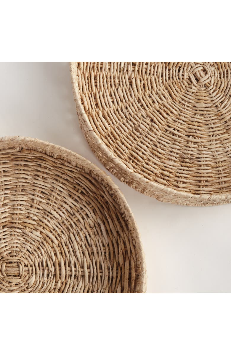 Napa Home & Garden Juliet Abaca Round Trays, Set of 2, Alternate, color, Brown