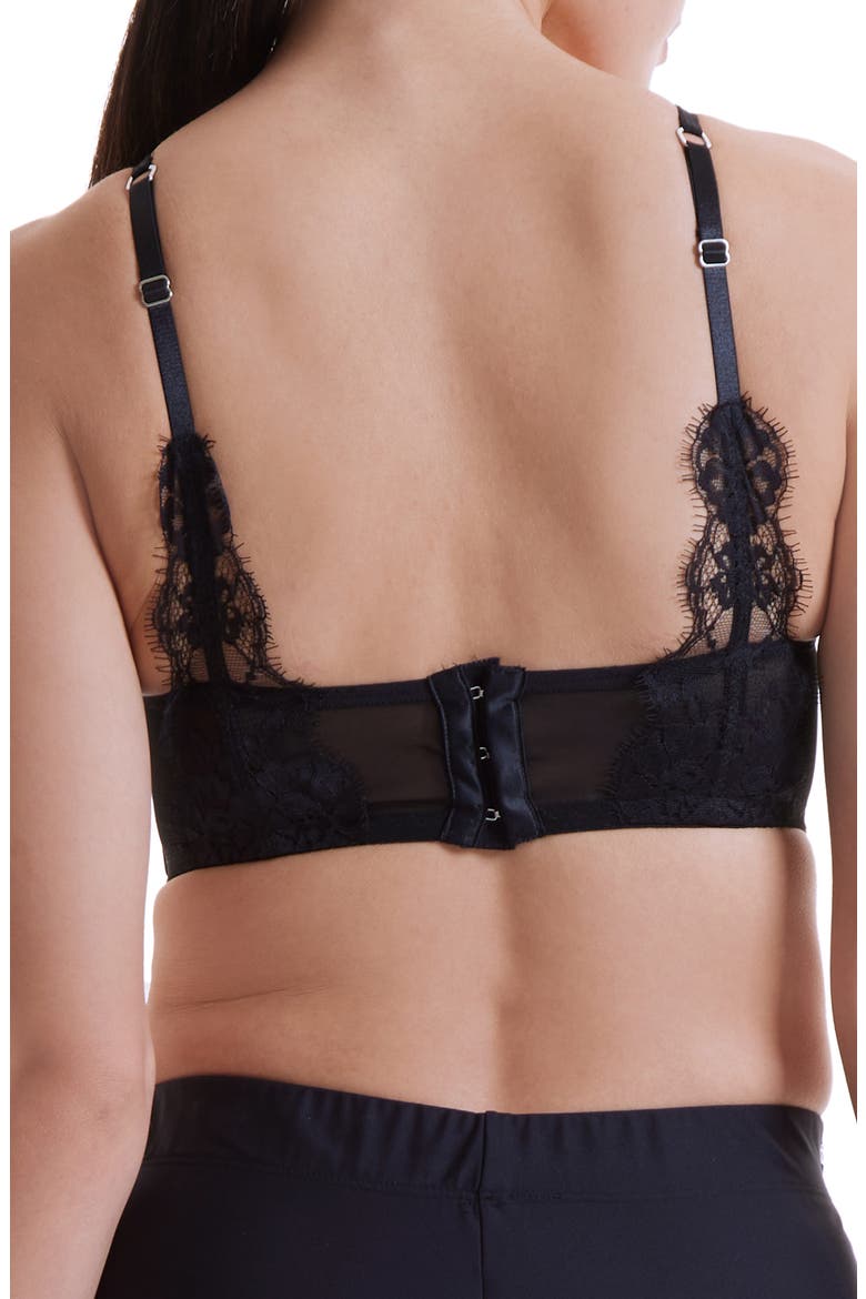 Eyelash Lace Underwire Bra, Alternate, color, BLACK
