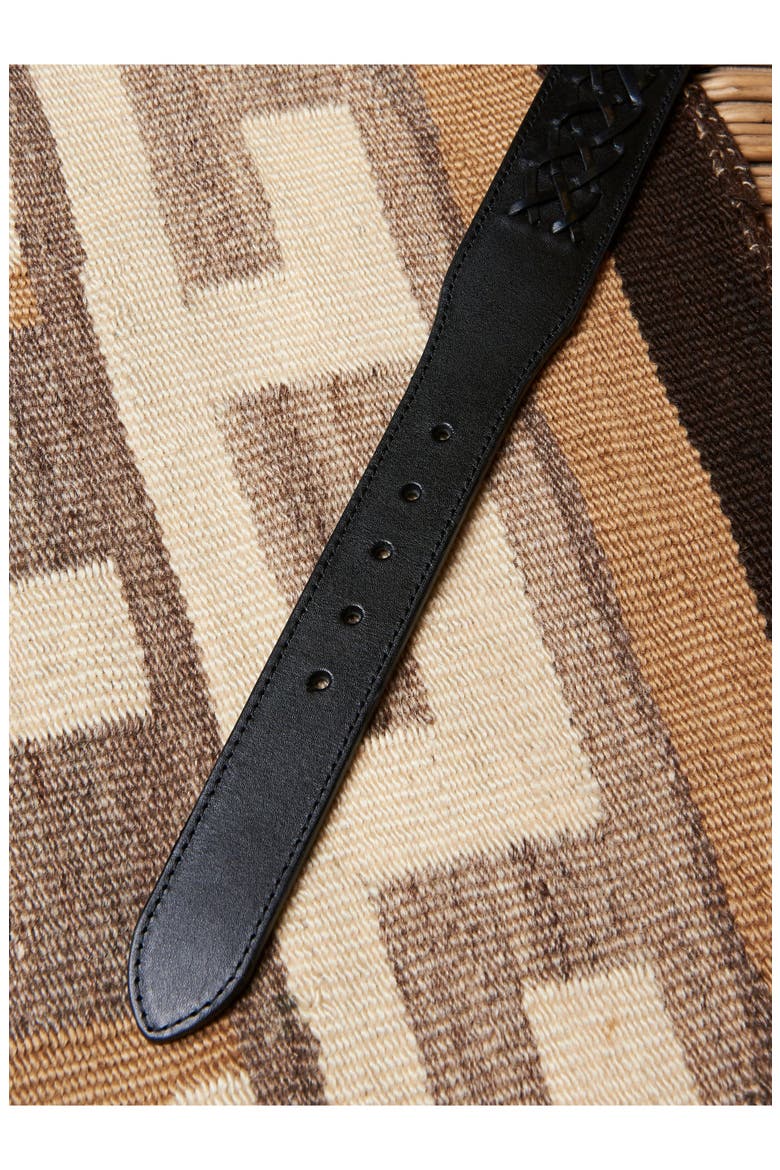 Terra Calf Leather Belt, Alternate, color, BLACK