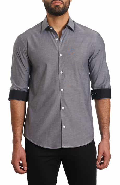 Jared Lang Trim Fit Solid Button-Up Shirt
