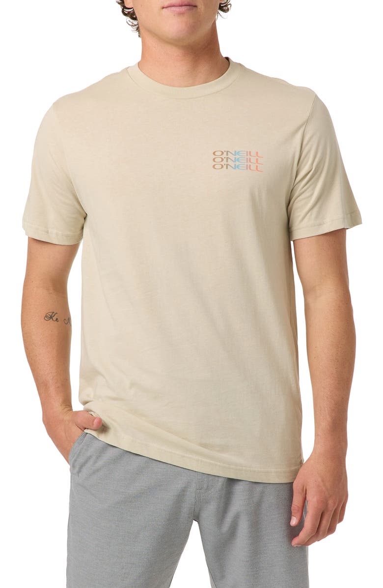 O'Neill Classic Fit Triple Stack Graphic T-Shirt, Main, color, Light Khaki