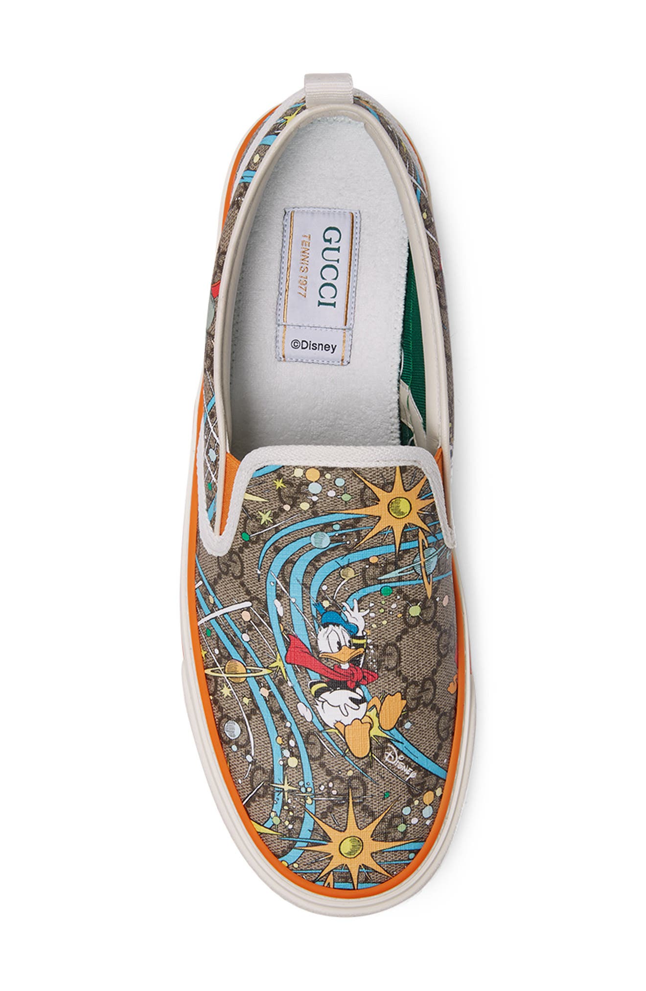 Gucci x Disney Tennis 1977 Donald Duck Slip-On Sneaker, Alternate, color, 