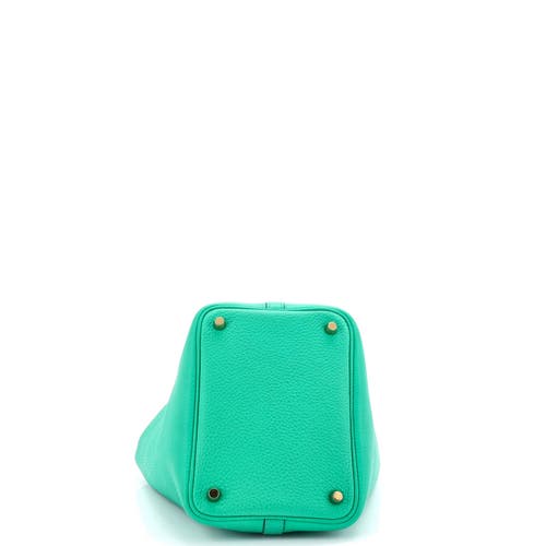 Pre-owned Hermes Hermes Picotin Lock Bag Clemence Pm In Green
